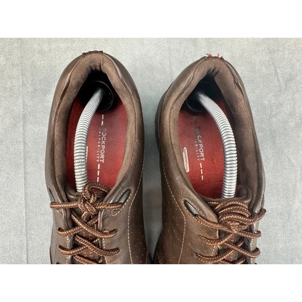 Rockport Mens V76879 Brown Leather Walking Shoes Lace Up Oxfords Size 10.5 M